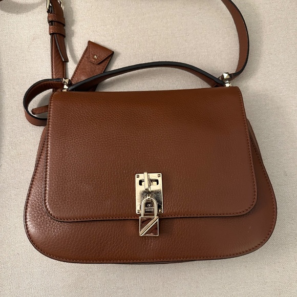 Valentino Garavavini Pebbled calfskin Joylock flap messenger bag. - Picture 1 of 11
